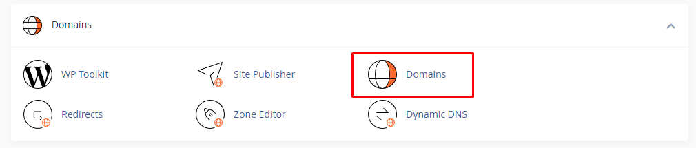 cPanel Domains Option